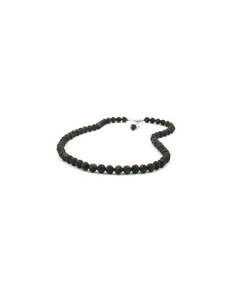 necklace baroque beads 8mm brown marbled