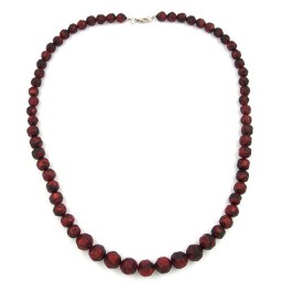 necklace baroque beads red/ black marbled