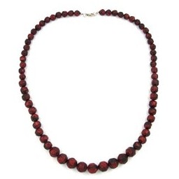 necklace baroque beads red/ black marbled