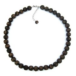 necklace baroque beads 8mm brown marbled