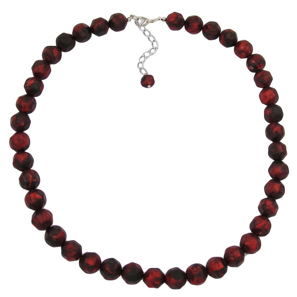 necklace baroque beads 12mm red-black 50cm