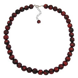 necklace baroque beads 12mm red-black 50cm