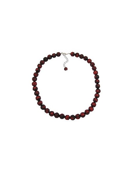 necklace baroque beads 12mm red-black 50cm