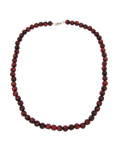 necklace baroque beads 10mm red/black marbled