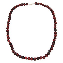 necklace baroque beads 10mm red/black marbled