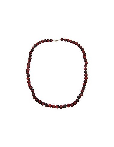necklace baroque beads 10mm red/black marbled