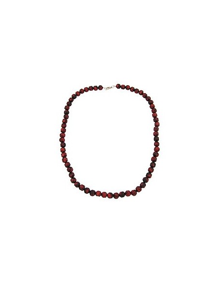 necklace baroque beads 10mm red/black marbled