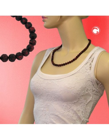 necklace baroque beads 8mm red-black 55cm