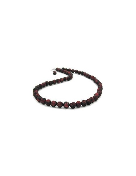 necklace baroque beads 8mm red-black 55cm