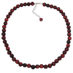 necklace baroque beads 10mm red/black marbled