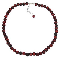 necklace baroque beads 10mm red/black marbled