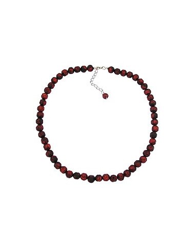 necklace baroque beads 10mm red/black marbled