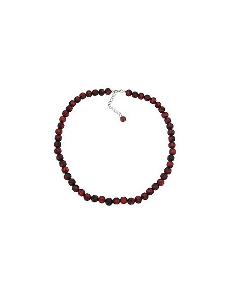 necklace baroque beads 10mm red/black marbled