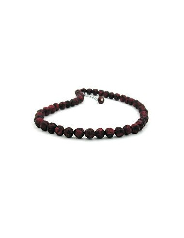 necklace baroque beads 8mm red-black 45cm