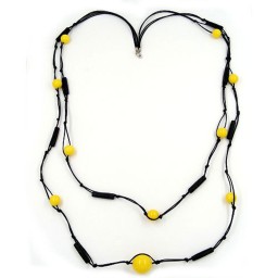 necklace 2 rows yellow/ black