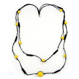 necklace 2 rows yellow/ black