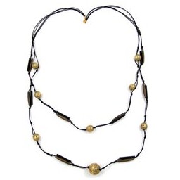 necklace 2 rows antique brass 100cm