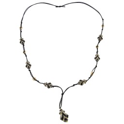 necklace designer beads black/gold-coloured