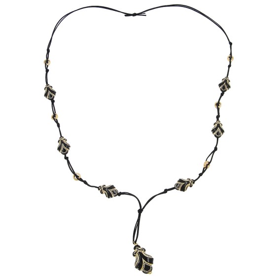 necklace designer beads black/gold-coloured