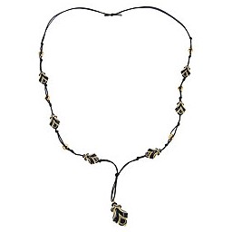 necklace designer beads black/gold-coloured