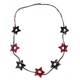 necklace star black-silver red 100cm