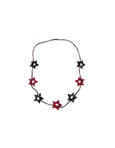 necklace star black-silver red 100cm