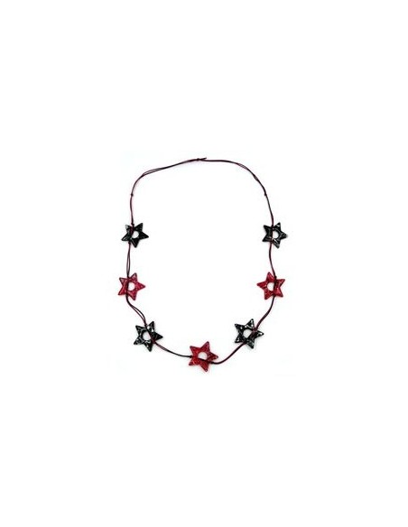 necklace star black-silver red 100cm