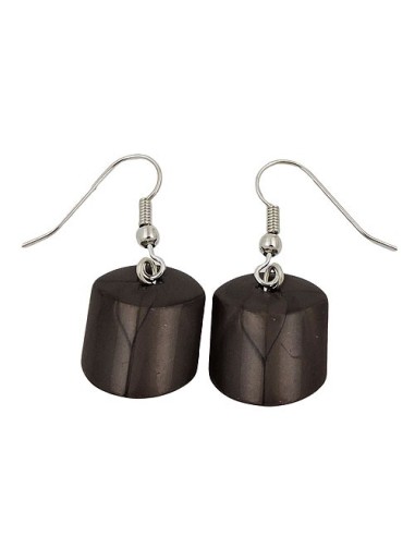 earrings dangeling beads brown-olive