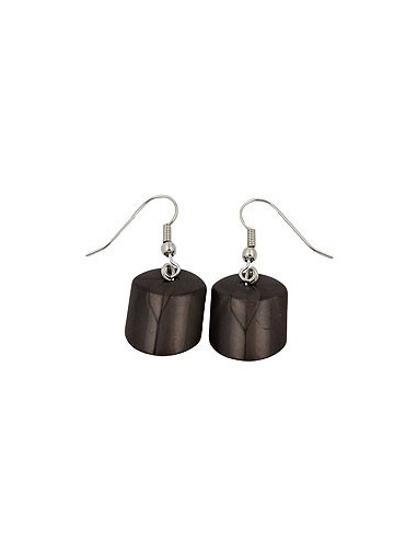 earrings dangeling beads brown-olive