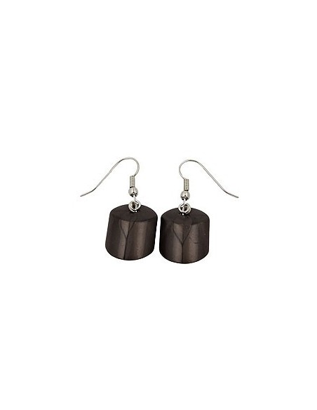 earrings dangeling beads brown-olive