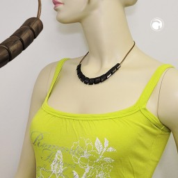 necklace slanted beads olive drab