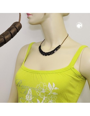 necklace slanted beads olive drab