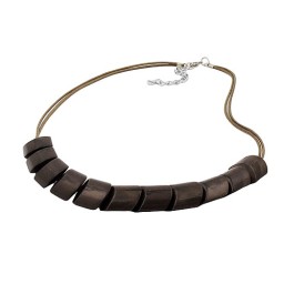 necklace slanted beads olive drab