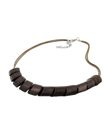 necklace slanted beads olive drab