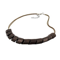 necklace slanted beads olive drab