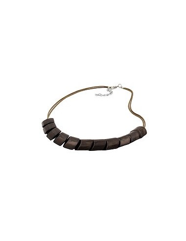 necklace slanted beads olive drab