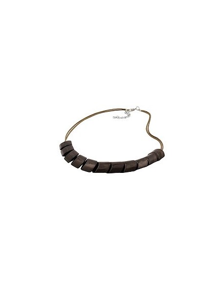 necklace slanted beads olive drab