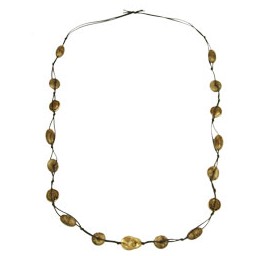 necklace baroque beads green/ gold