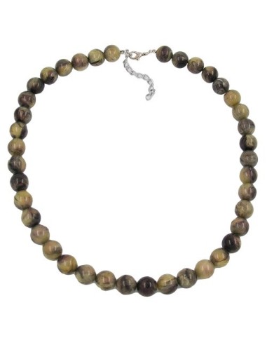necklace beads 12mm green-black 50cm