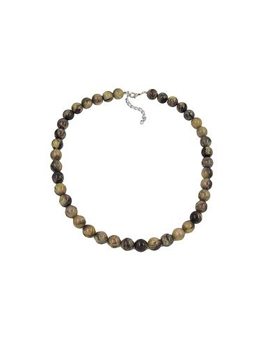 necklace beads 12mm green-black 50cm