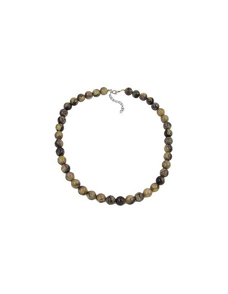 necklace beads 12mm green-black 50cm