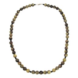 necklace beads 12mm green-black 75cm