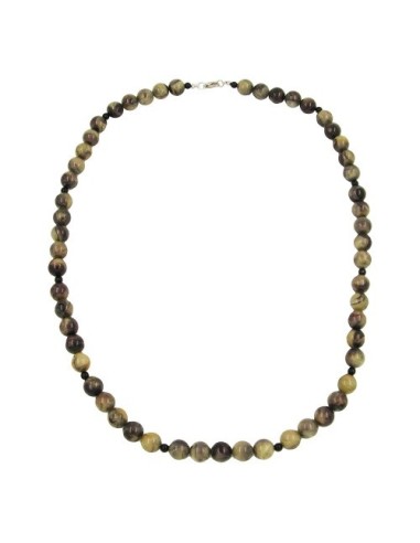 necklace beads 12mm green-black 75cm