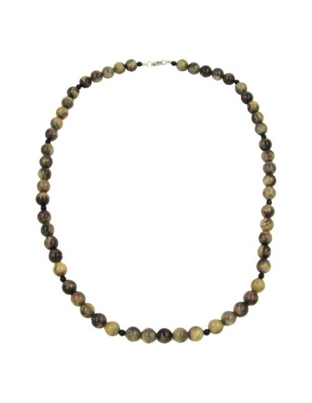 necklace beads 12mm green-black 75cm