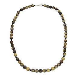 necklace beads 12mm green-black 75cm