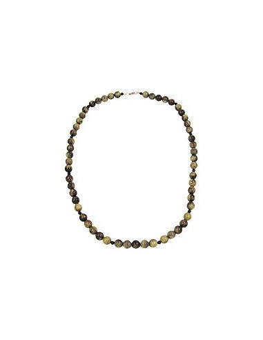 necklace beads 12mm green-black 75cm