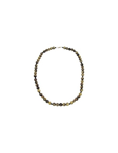 necklace beads 12mm green-black 75cm