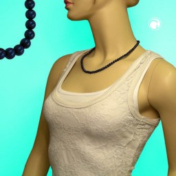 necklace beads dark blue 6mm