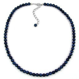 necklace beads dark blue 6mm