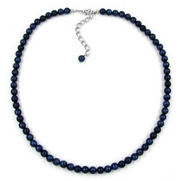 necklace beads dark blue 6mm
